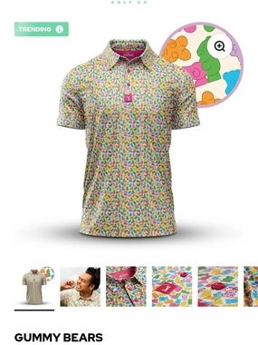 Bogey BROS Gummy Bears Men's Polo Shirt - Multicolor Fun Print